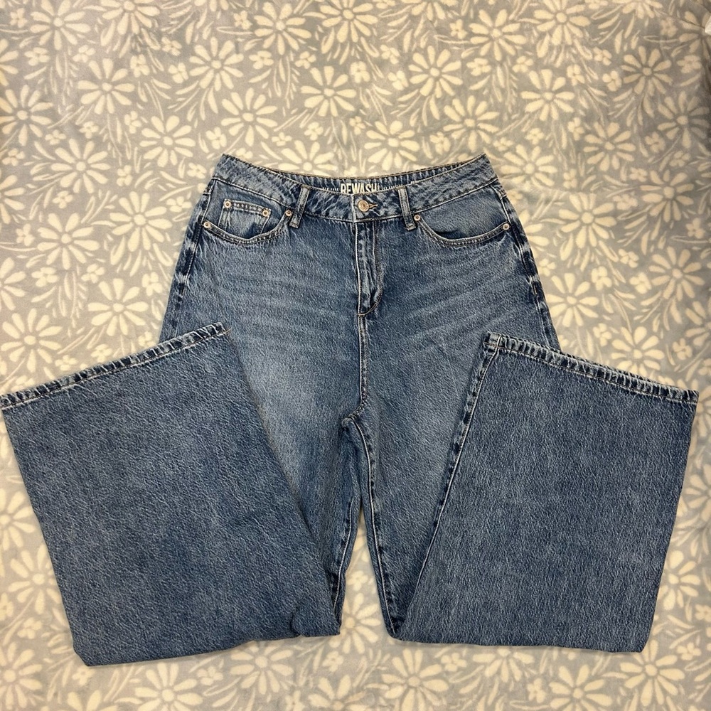 Rewash Blue Straight Leg Jeans Classic Style